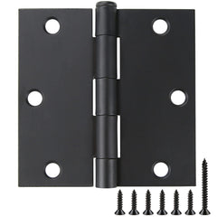 JIW 30-pack black door hinges with 3.5 inch square corners for interior doors
