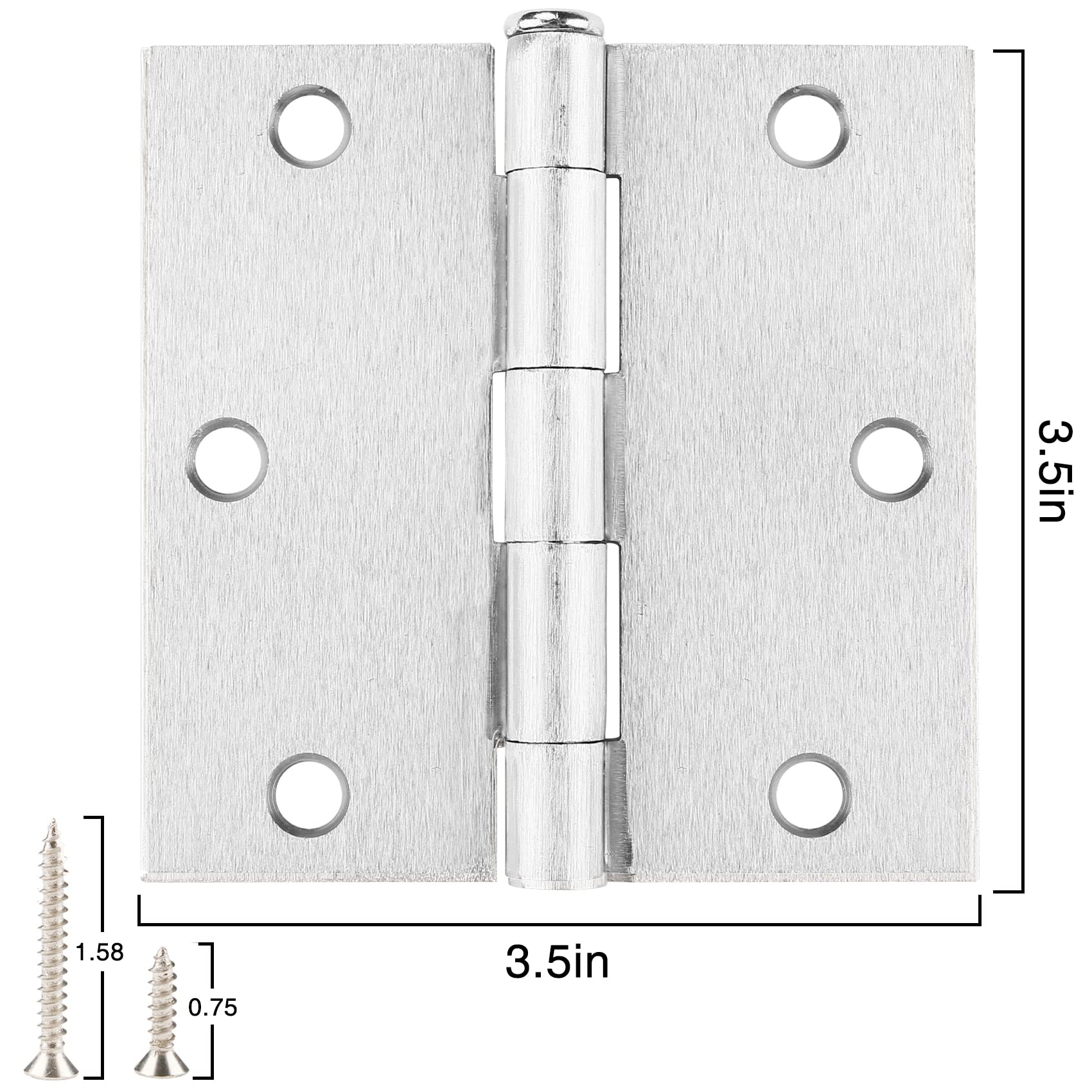 JIW brushed nickel 3-1/2 inch hinge on door shows smooth operation.