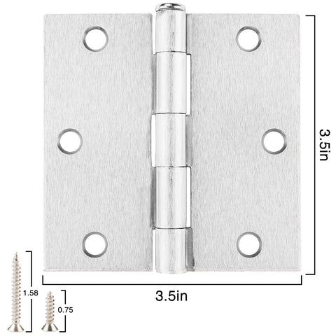 JIW brushed nickel 3-1/2 inch hinge on door shows smooth operation.
