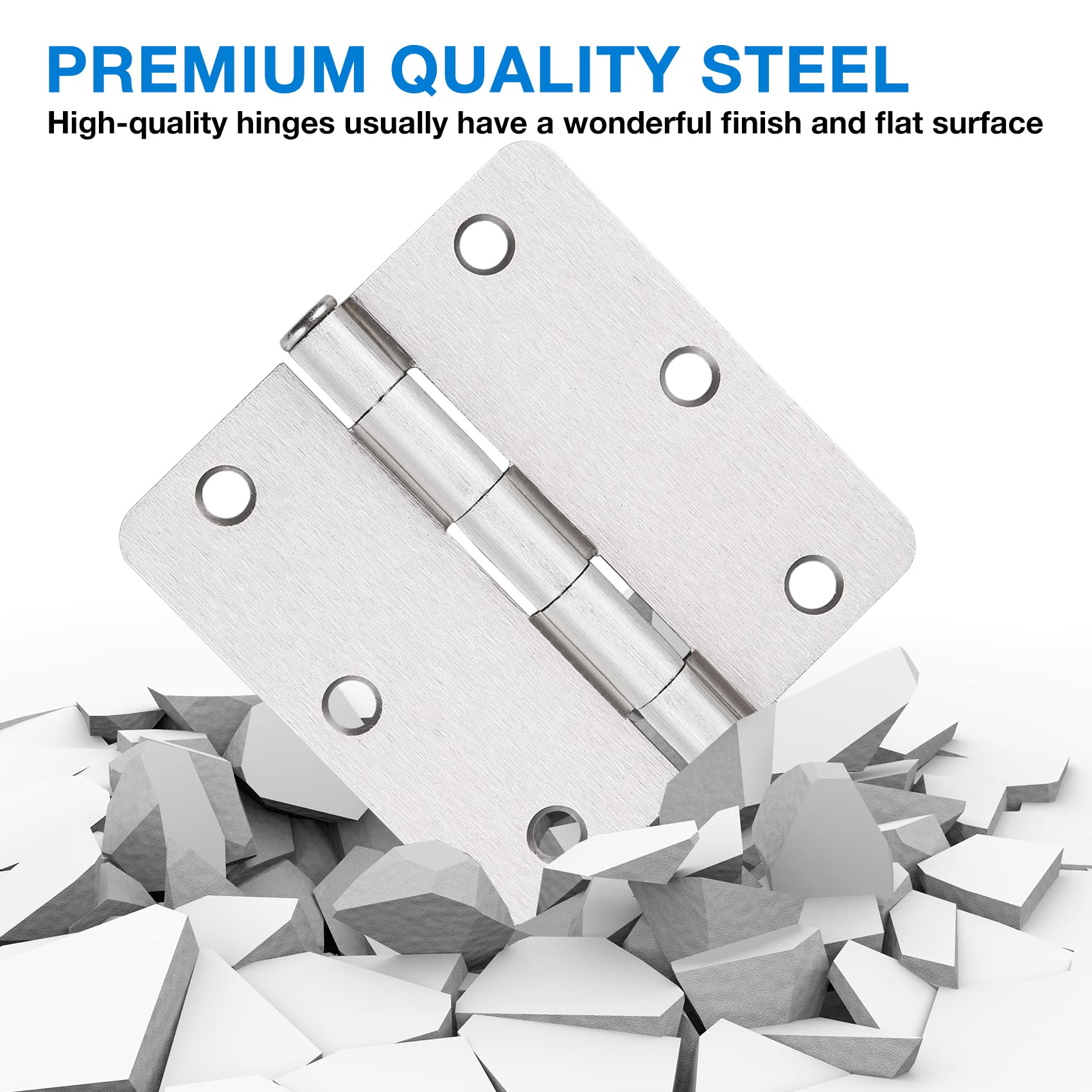 JIW hinge 6 mounting holes fosters stable anchoring on multiple door types.