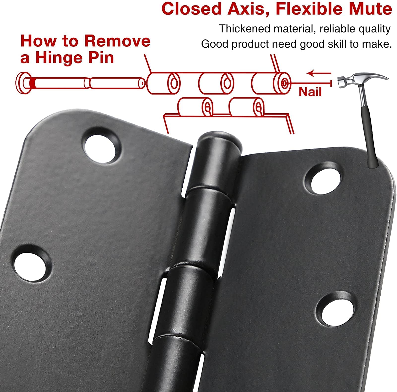 JIW interior door hinge set suitable for bedrooms, offices, and sheds.