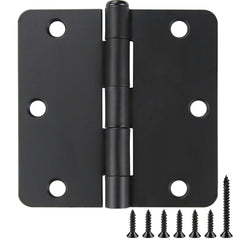 JIW matte black 3.5-inch hinges with quick installation for modern doors.