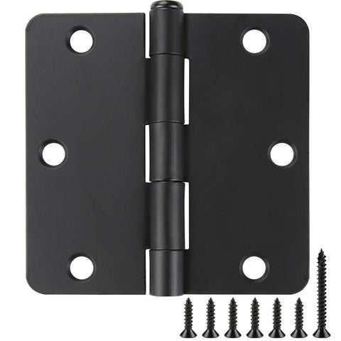 JIW matte black 3.5-inch hinges with quick installation for modern doors.