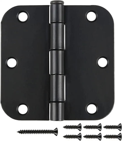 JIW matte black interior hinges 3.5-inch round for smooth door operation.