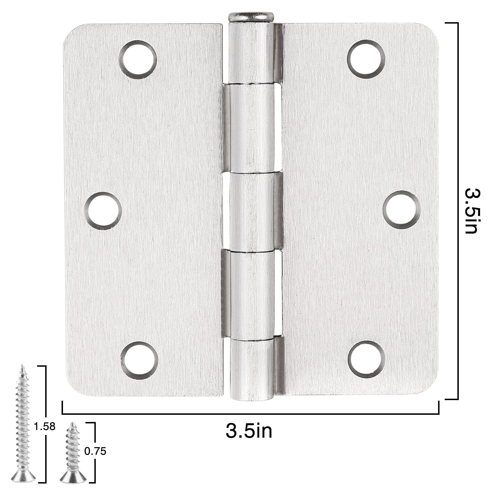 JIW satin nickel hinge side view highlights durable finish for interior doors.