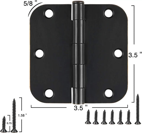 Six-pack hinges with removable pin simplify quick door replacements.