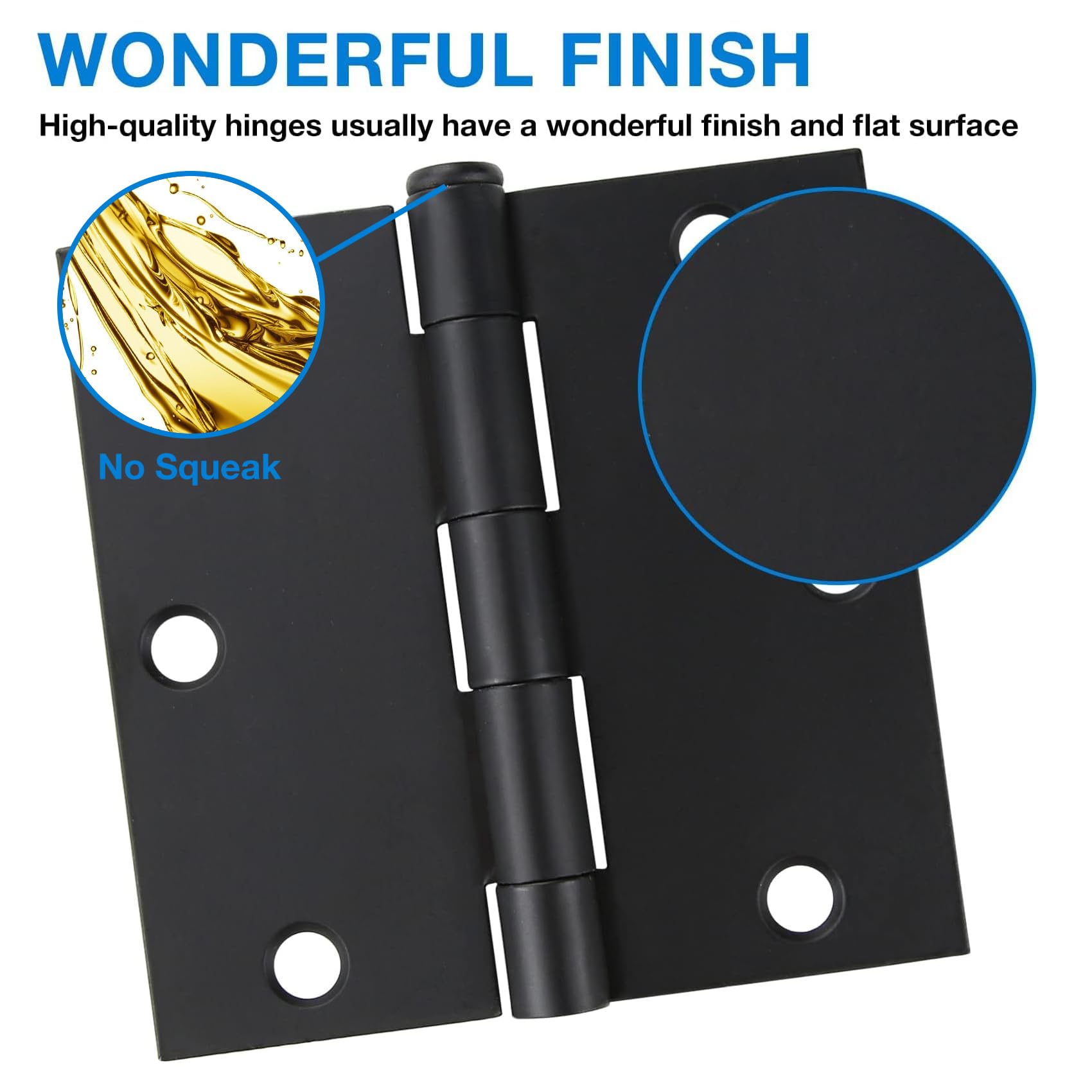 JIW square hinge hole pattern for stable mounting