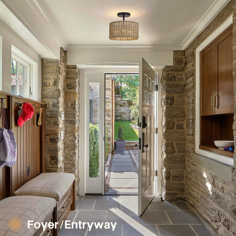 JIWUZHI hallway wicker light enhances entryway with natural texture