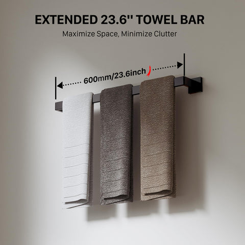 JIXB square towel ring provides secure, space-saving storage.