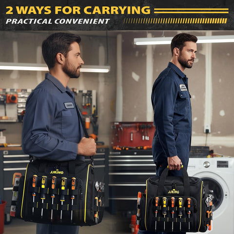 Durable 1200D fabric of the JJRING 2.0 Gen Tool Bag withstands daily use