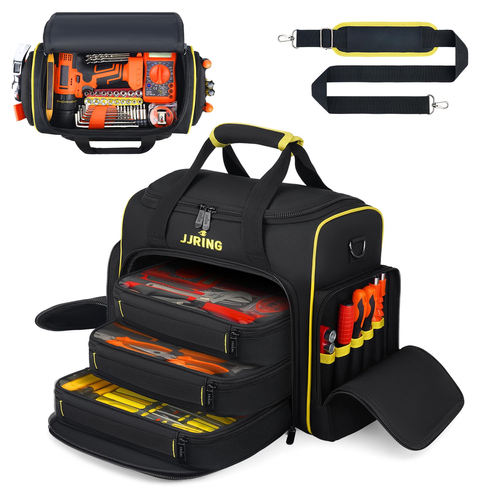 JJRING 2.0 Gen Tool Bag main compartment keeps tools organized on the job