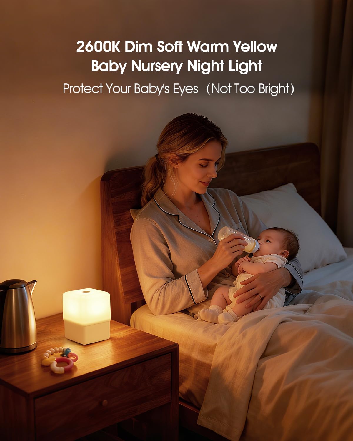 JJ&RY Rechargeable lamp with 2000mAh battery for cordless bedside lighting
