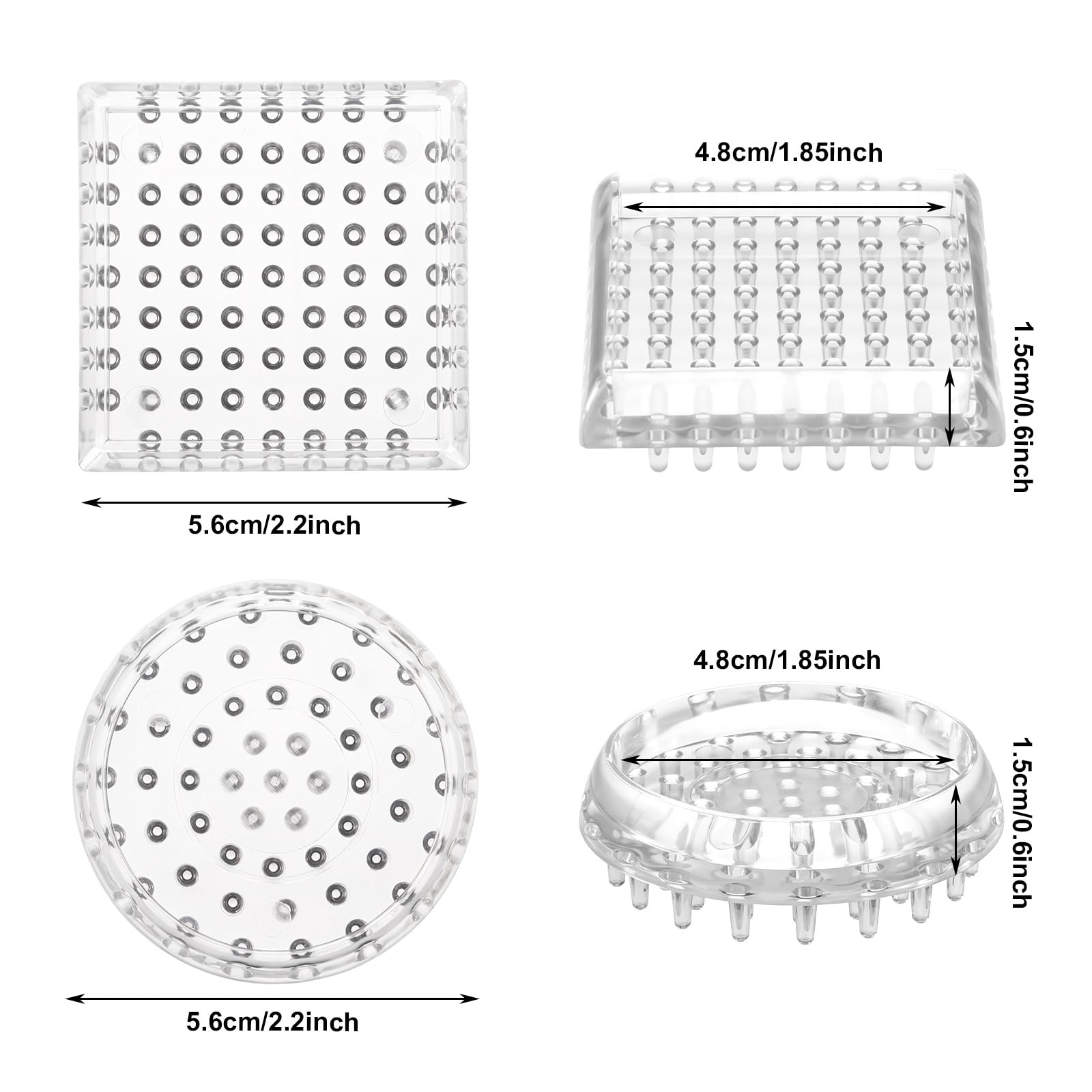 JJUNW carpet caster cup square bottom shields floors and prevents wobble for square-legged furniture