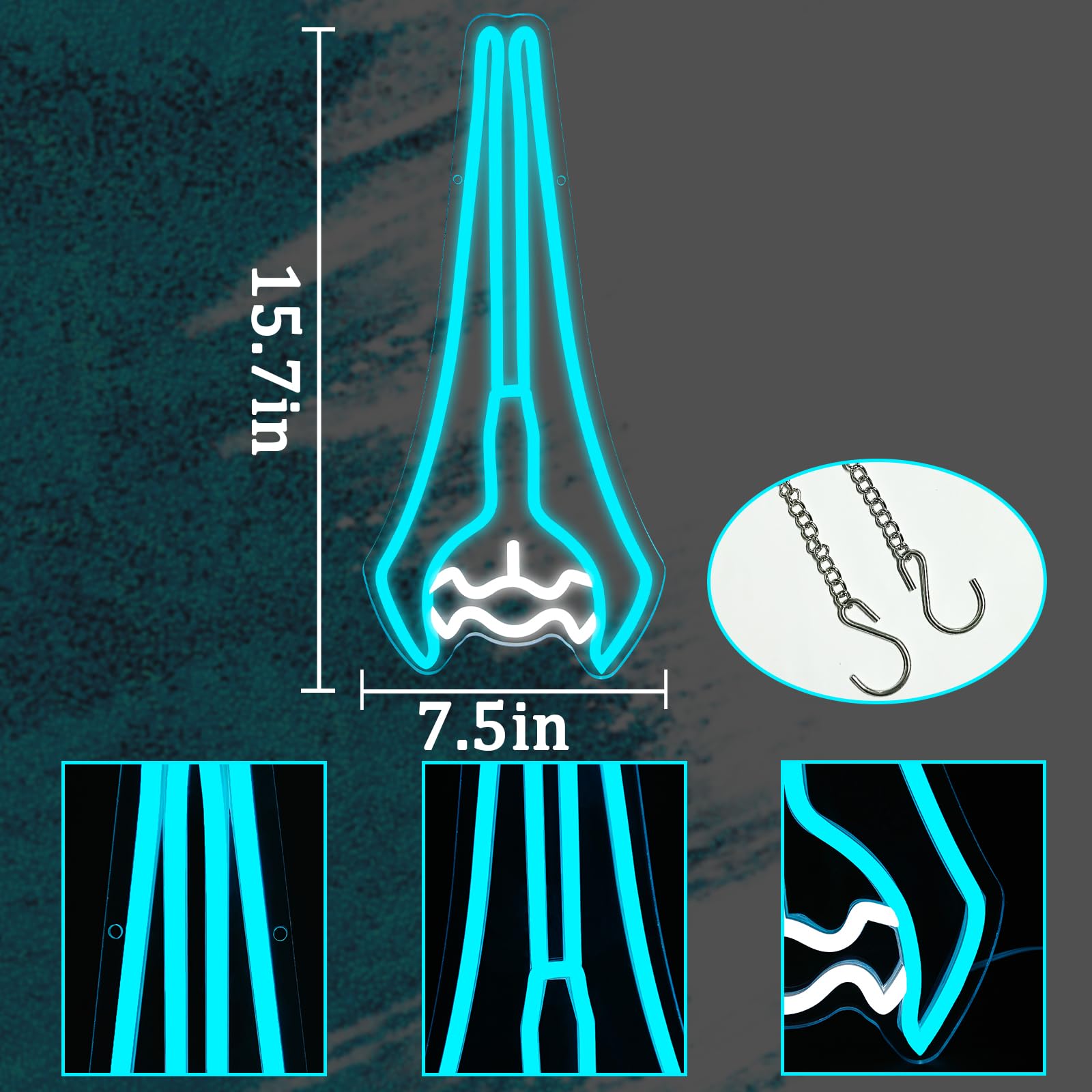jjuunnttaao Energy Sword LED strip back for easy placement.