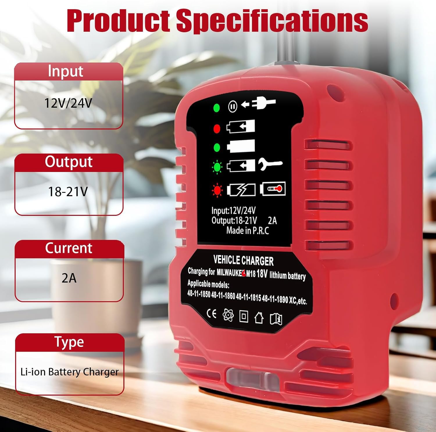 JJXNDO on-the-go charging for Milwaukee packs while driving or on-site.