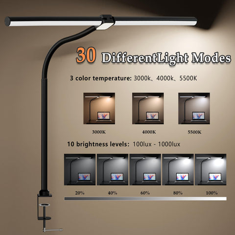 JKFIPKHI LED desk lamp eye-care design reduces eye strain during work.