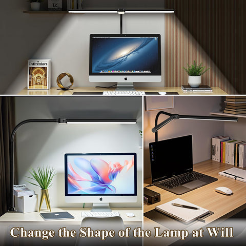 JKFIPKHI LED desk lamp large irradiation range for wide desks and monitors.