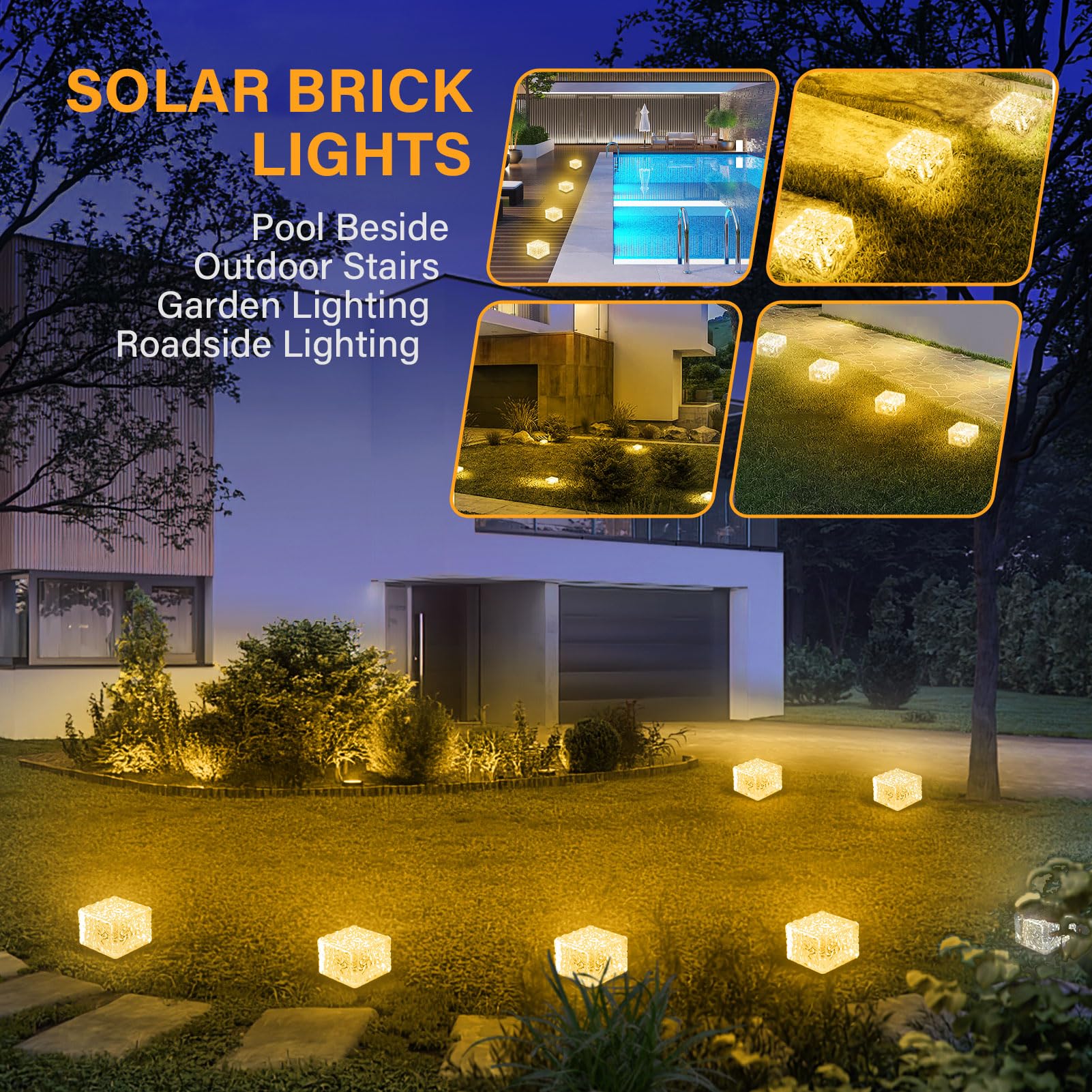 JKIMK easy-install brick lights simplify outdoor decorating.