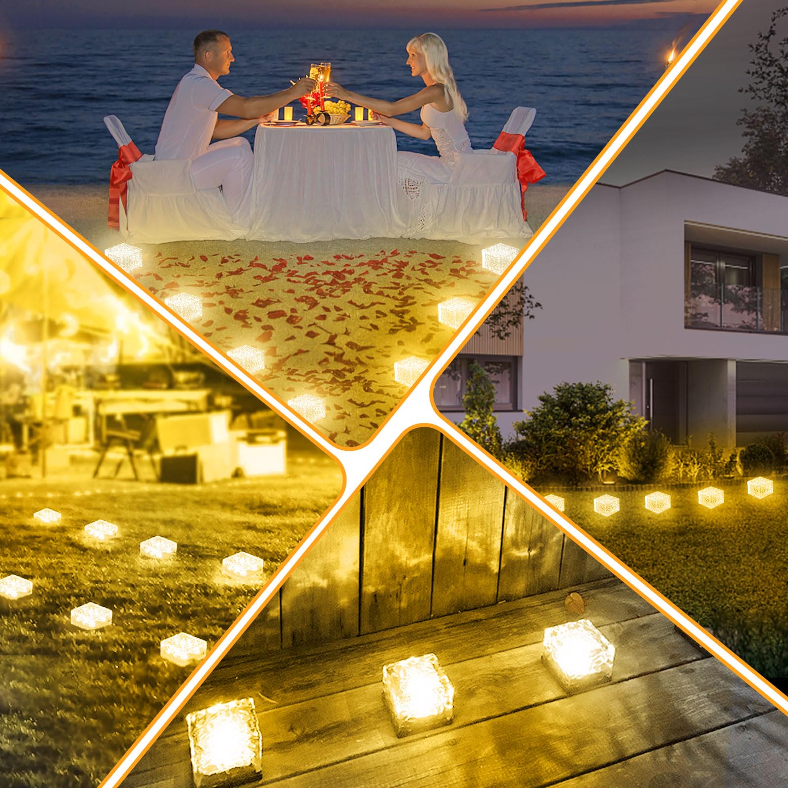 JKIMK solar panel brick light charges quickly for longer evenings.