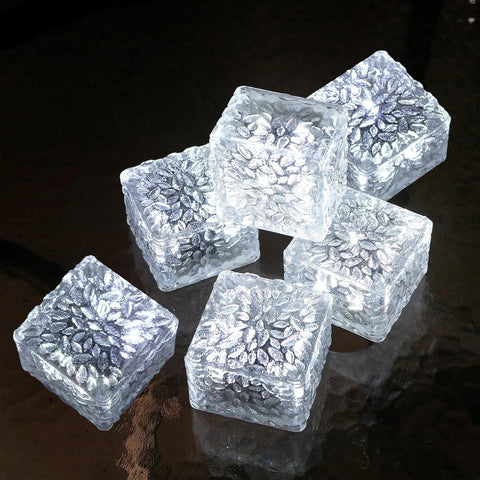 JKIMK Solar Brick Light patio-setup provides a warm, inviting daytime-to-night glow.