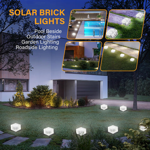 JKIMK Solar Brick Light six-pack covers multiple outdoor zones.
