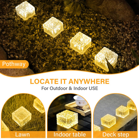 JKIMK solar brick light lights garden walkway for safe stroll.