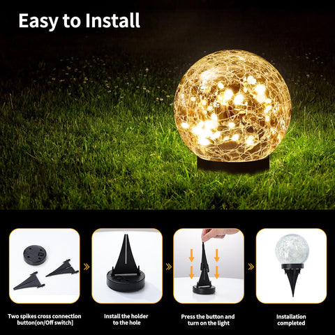 JKIMK globe lights illuminate yards and walkways, no wiring required