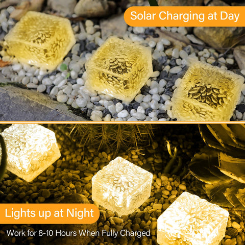 JKIMK warm glow brick light enhances garden borders.