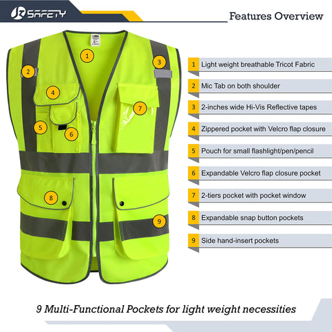 JKSafety 9-pocket design keeps essentials within easy reach during shifts.