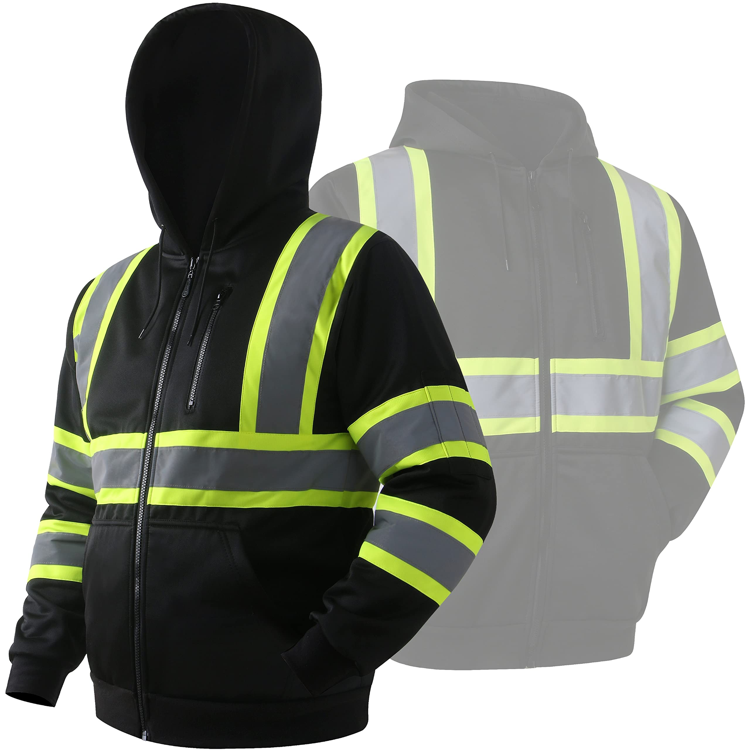 JKSafety hi-vis hoodie anti-pill polyester fabric keeps look fresh.