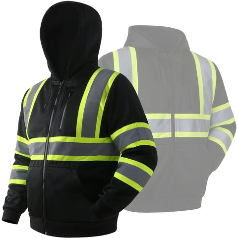 JKSafety hi-vis hoodie anti-pill polyester fabric keeps look fresh.