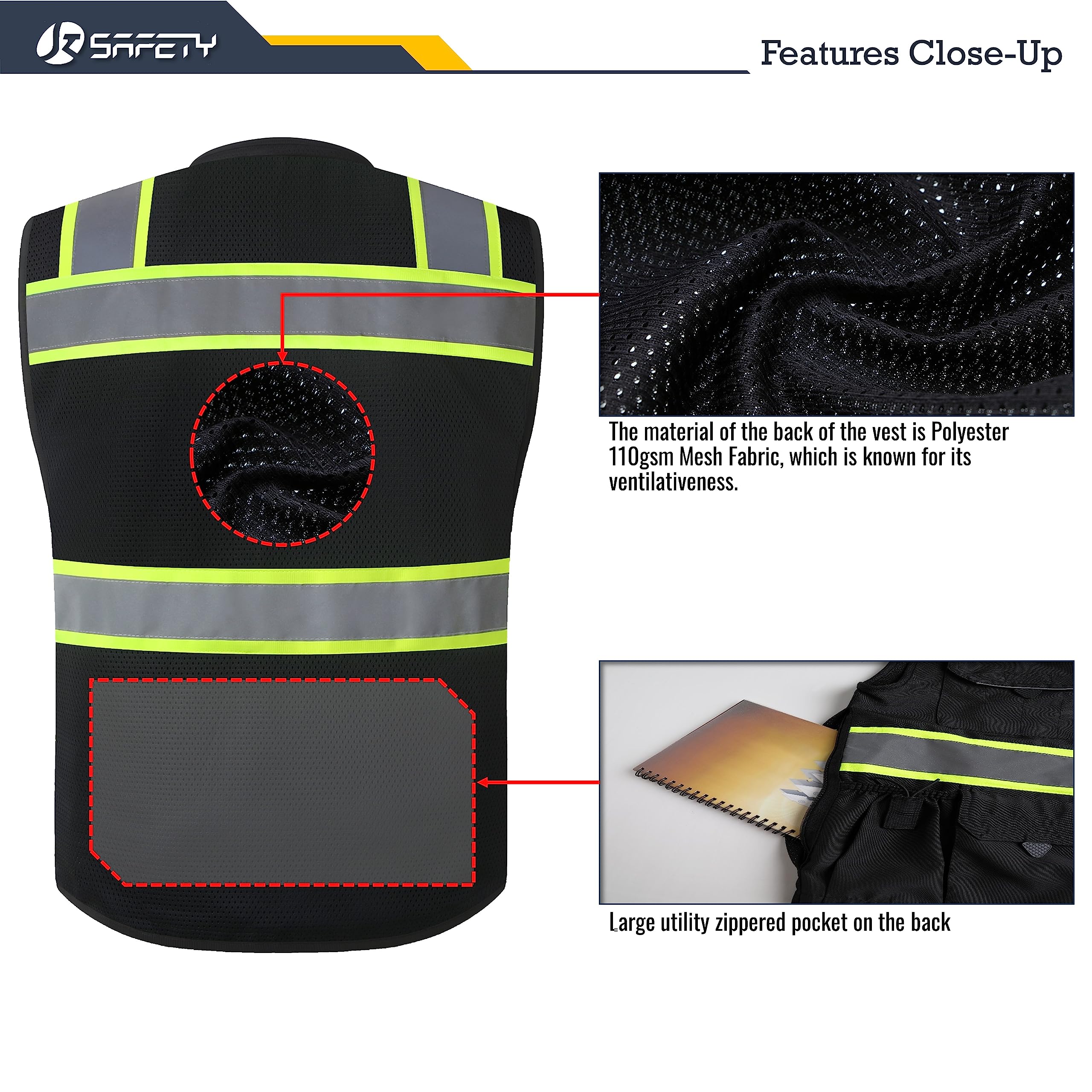 JKSafety cushioned collar detail adds comfort during long shifts