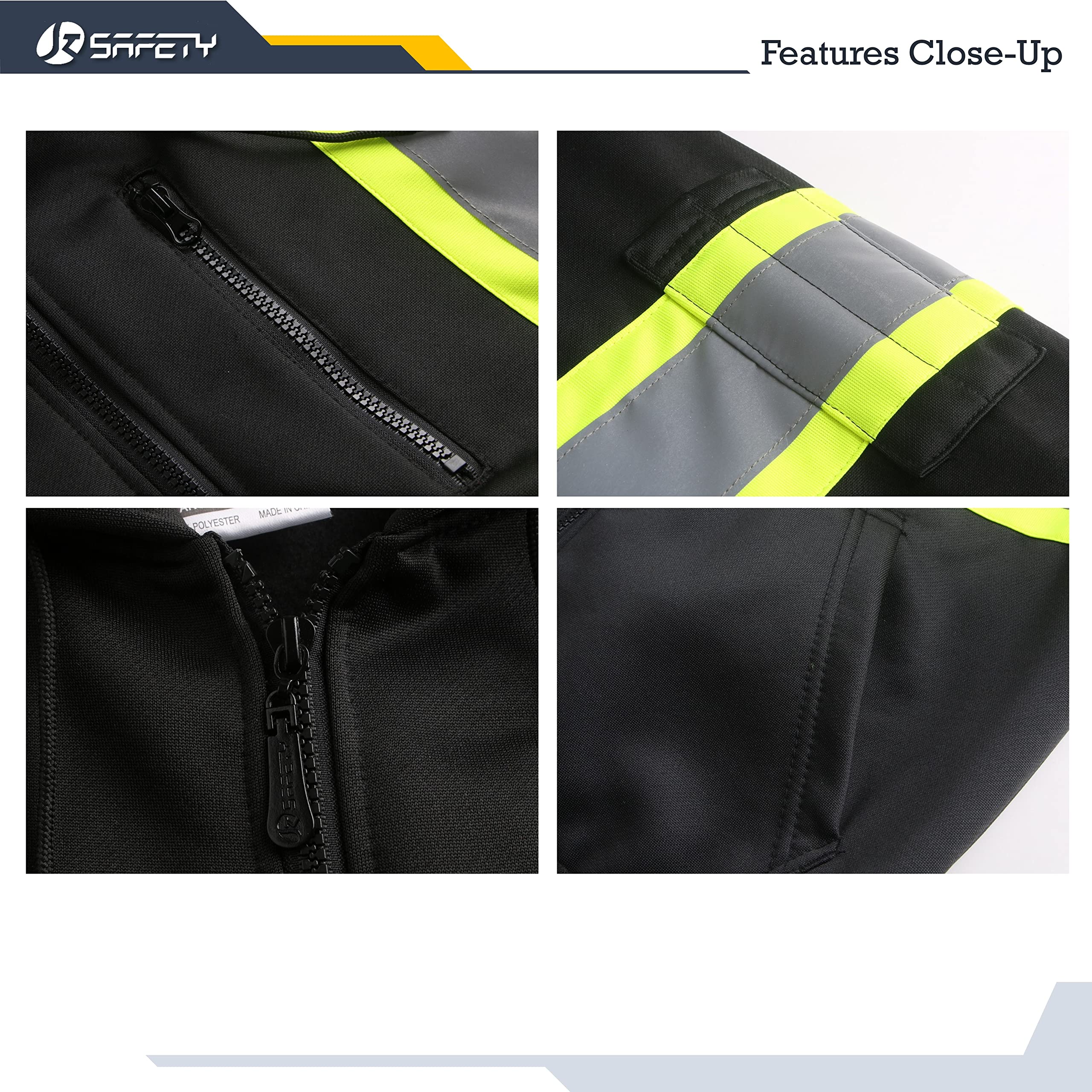 JKSafety hi-vis hoodie back view showcasing coverage and visibility.
