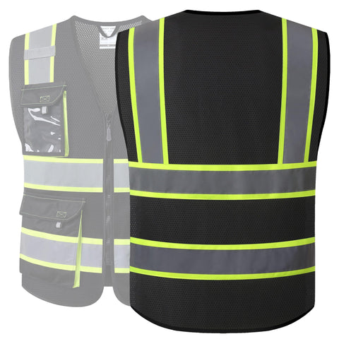 JKSafety vest with ID credential window for quick verification on site