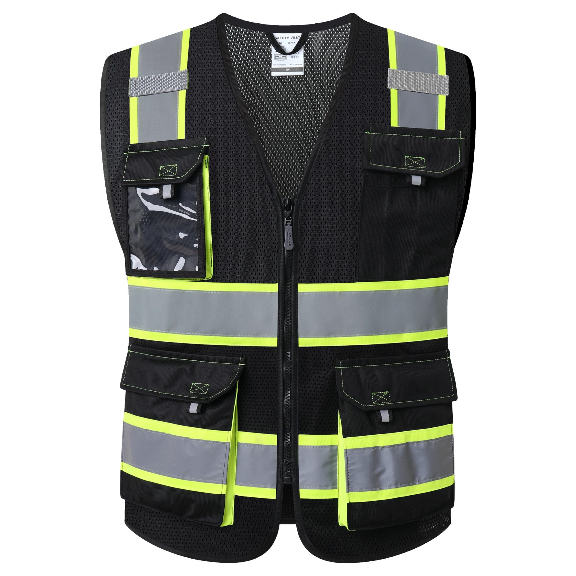 JKSafety hi vis vest with neon color for day and night visibility on worksites