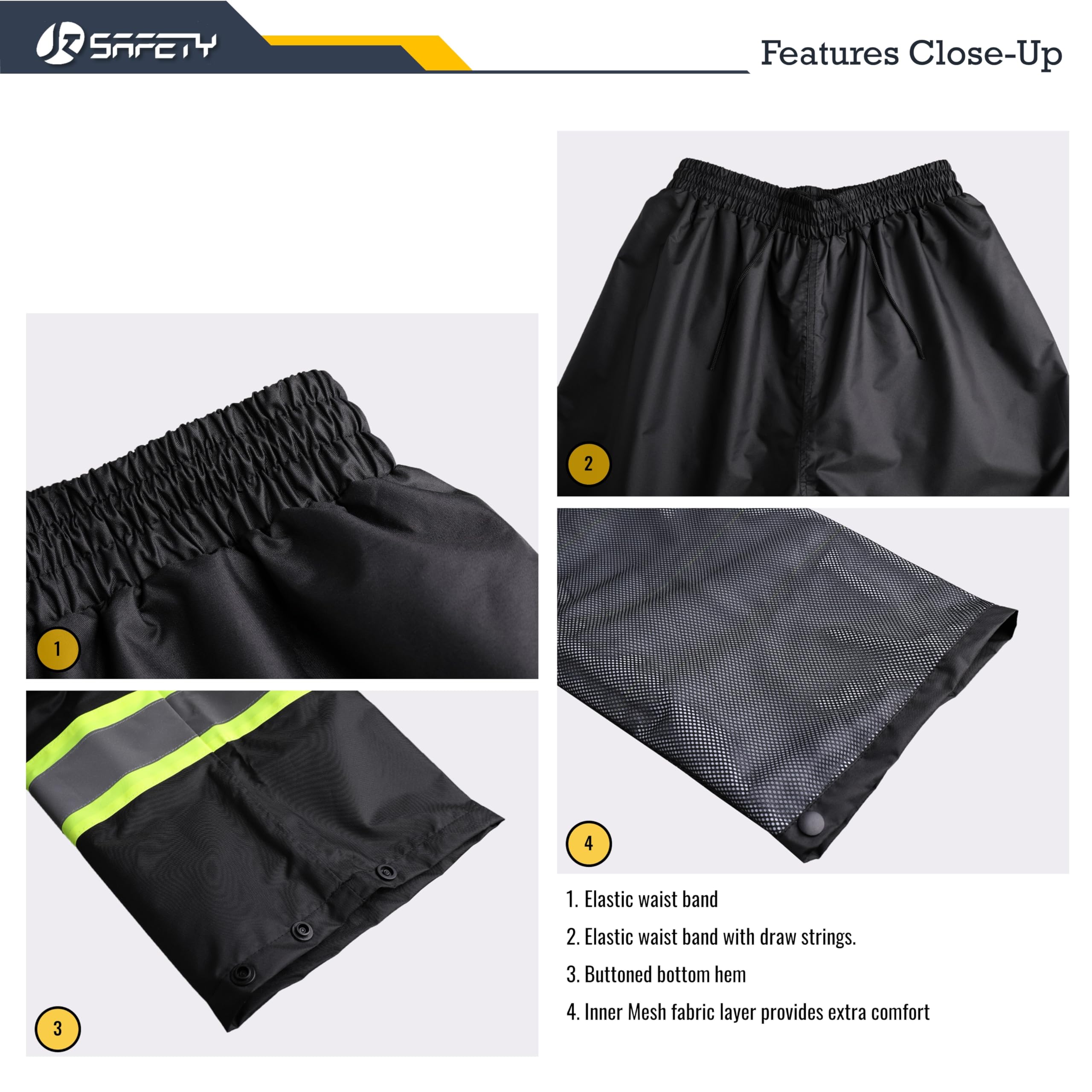 Multiple pockets in JKSafety rain gear keep essentials dry and accessible.