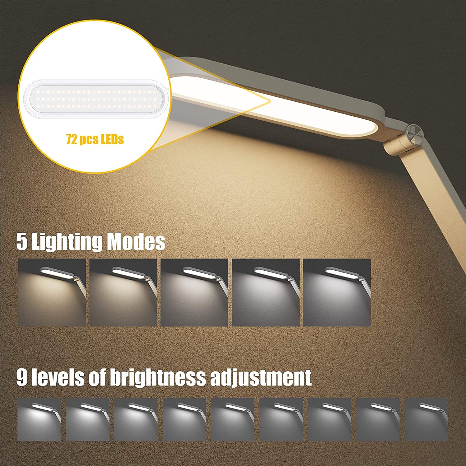 JKSWT desk lamp dimmable mode lets you tailor brightness