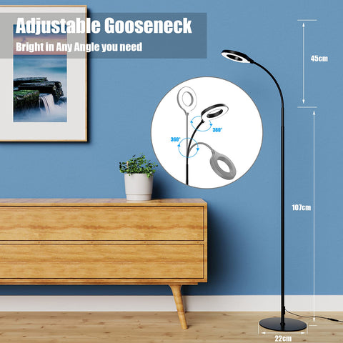 JKSWT LED floor lamp stable round base minimizes tipping risk.