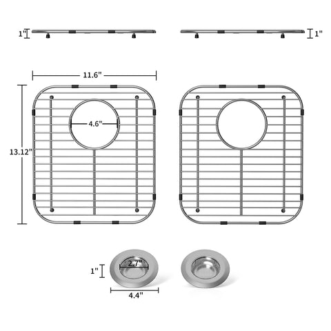 jkxoo 2pack sink grid top view shows open design for drainage.