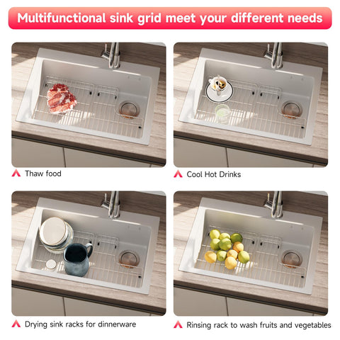 jkxoo rubber feet stabilize the grid and protect the sink surface