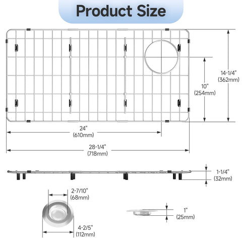 jkxoo sink grid drain-hole design aids quick drainage and debris capture