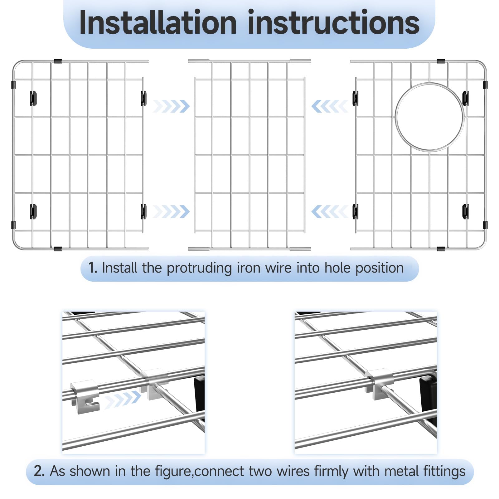 jkxoo sink grid with rubberized feet safeguards surfaces from scratches