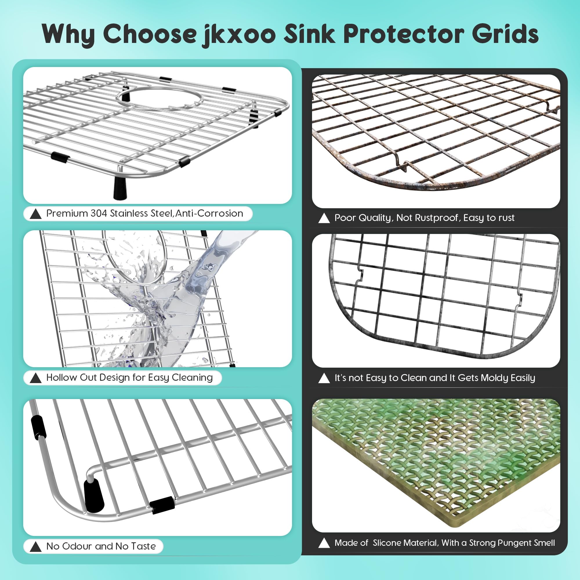 jkxoo stainless steel welds close-up reveals smooth edges for safe handling.