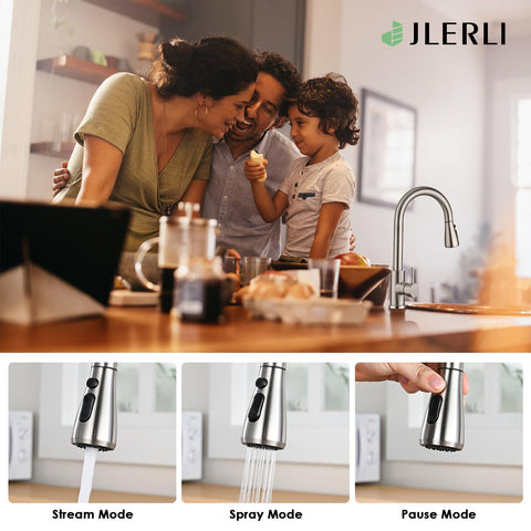 Jlerli 360-degree swivel spout enables complete sink access