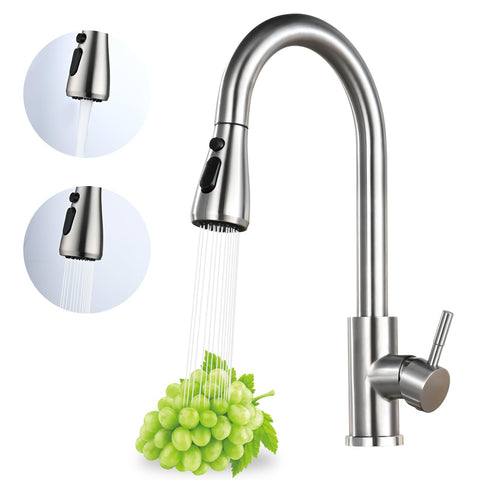 Jlerli kitchen faucet with pull-down sprayer for versatile rinsing in daily chores