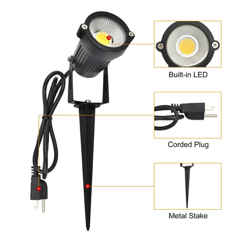 J.LUMI GSS6005 ground stake spotlight for lawn installation and durable metal base