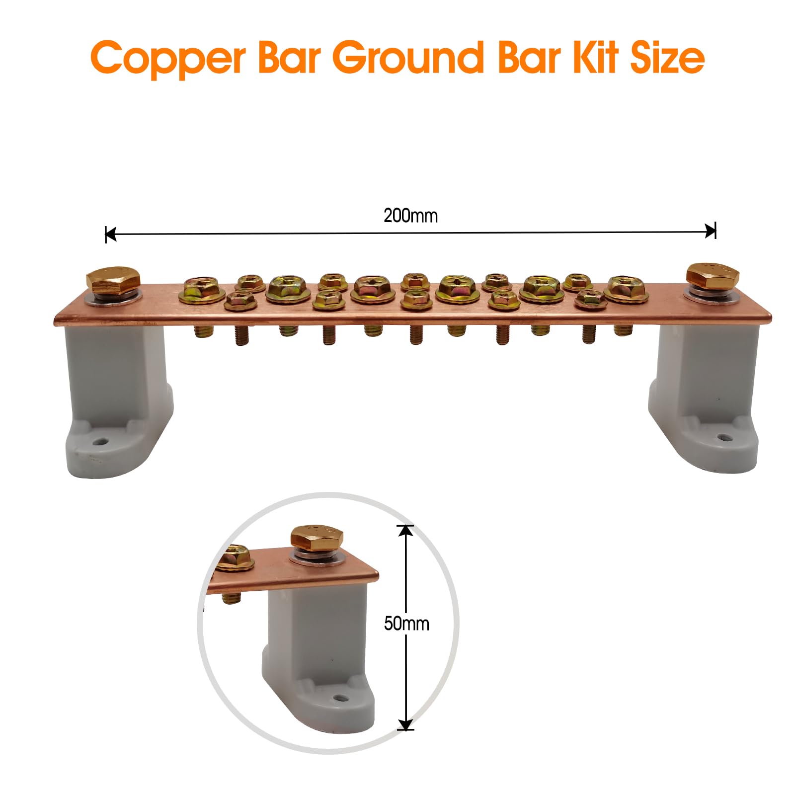 JMDECOUS copper busbar with 16 terminals for organized power distribution