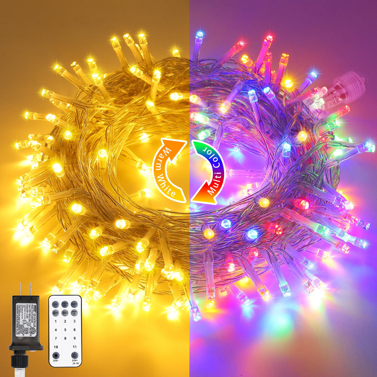 JMEXSUSS 200 LED color-changing lights for outdoor trees and yard decor