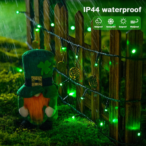 Multiple JMEXSUSS light strings connected for a larger outdoor display