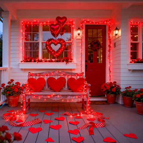 JMEXSUSS 200 LED red string lights offer 8 modes for versatile ambience